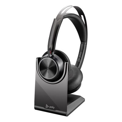 38. POLY Voyager Focus 2 USB-CC Headset with USB-C/A Adapter and Charging Base