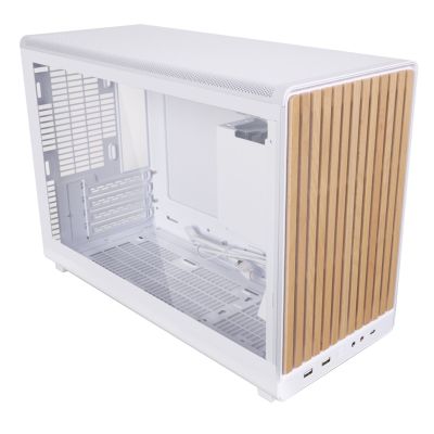 Lian Li DAN A3-mATX Wood Edition PC Case, Tempered Glass, Micro-ATX - Beech, White