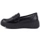 4. Black leather wedge moccasin shoes Vinceza 133135