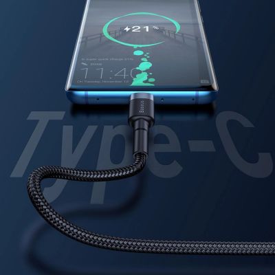 10. Baseus Cafule cable USB Type C SuperCharge 40W Quick Charge 3.0 QC 3.0 1m gray-black (CATKLF-PG1)