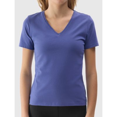 Women's plain organic cotton T-shirt 4F