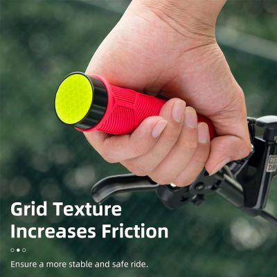 5. Rockbros 40720007002 bicycle grips with reflector - red