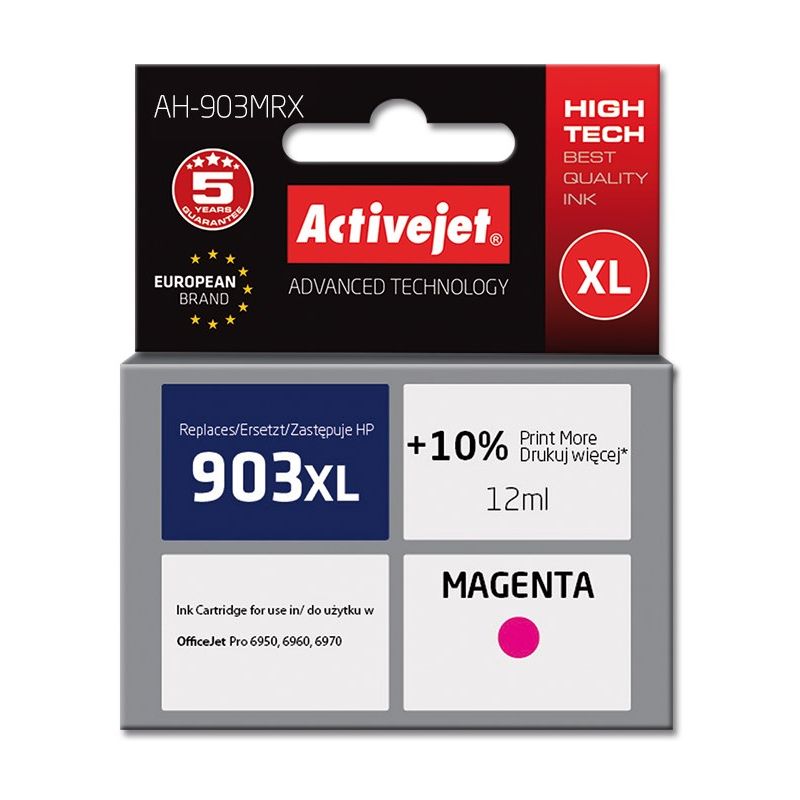 Activejet AH-903MRX Ink (replaces HP 903XL T6M07AE; Premium; 12 ml; red)