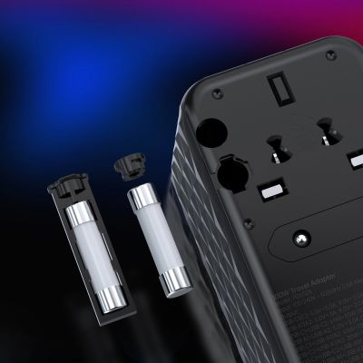 9. Choetech PD6028 EU / US / AUS / UK travel adapter 2x USB-C 2x USB-A 100W - black