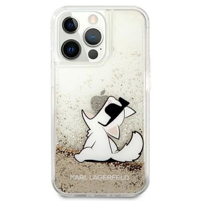 3. Karl Lagerfeld Liquid Glitter Choupette Fun Case for iPhone 13 / 13 Pro - Transparent Gold