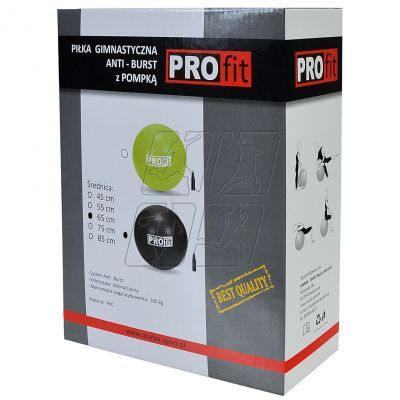 2. PROfit gym ball 75cm black with pump DK2102
