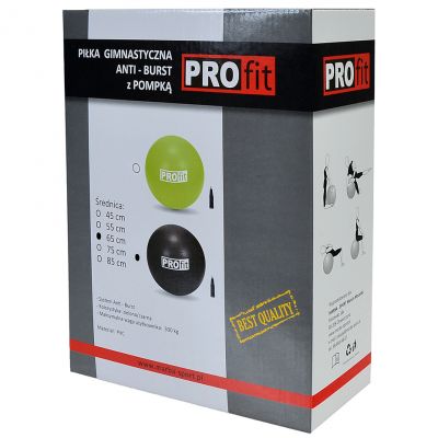 2. PROfit Gymnastics Ball 75cm Black with Pump DK2102