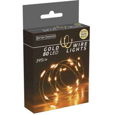 2. BATTERY-OPERATED WIRE LAMPS GARLAND 80 LED SUPER WARM WHITE