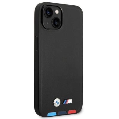 4. Case BMW BMHMP14S22PTDK iPhone 14 6.1 "black / black Leather Stamp Tricolor Magsafe