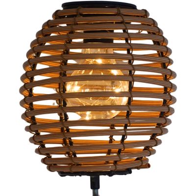 6. PROGARDEN BROWN RATTAN SOLAR BALL LAMP