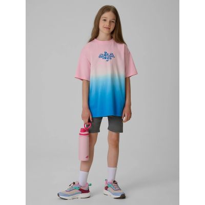 4. Girls' loose T-shirt with print 4F 4FJRSS26TTSHF4186-91A