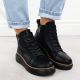 12. Black Women’s Leather Wedge Ankle Boots Filippo DBT6452