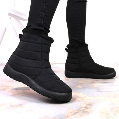 12. NEWS W EVE181A waterproof zipper snow boots black 