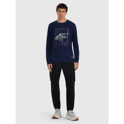 5. Men's longsleeve regular with print 4F 4FRAW25TLONM606-31S