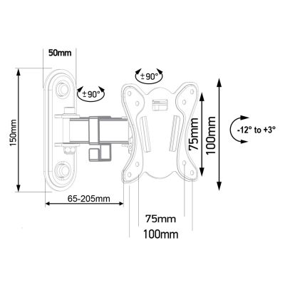 4. MACLEAN MOUNT FOR TV OR MONITOR MAX. VESA 100X100, 13-32", 30KG, BLACK MC-416