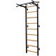 WOODEN AND METAL GYMNASTIC WALL BAR WITH METAL BAR BENCHK 721B