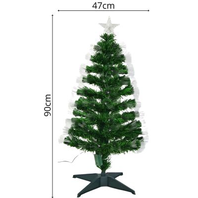 11. DECORATIVE FIBER OPTIC CHRISTMAS TREE WARM WHITE 90CM