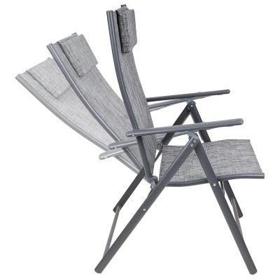 8. GARDEN CHAIR 57x68x106CM 2xTEXTLINE 7-POSITION WITH HEADREST SET OF 2 PCS
