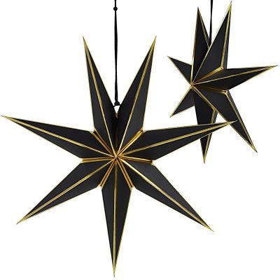 PAPER STAR DECORATION 45 CM, 7-POINT, BLACK, SASKA GIFT & DECOR