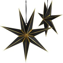PAPER STAR DECORATION 45 CM, 7-POINT, BLACK, SASKA GIFT & DECOR
