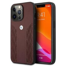 BMW Leather Curve Perforate Case for iPhone 13 Pro / iPhone 13 - Red