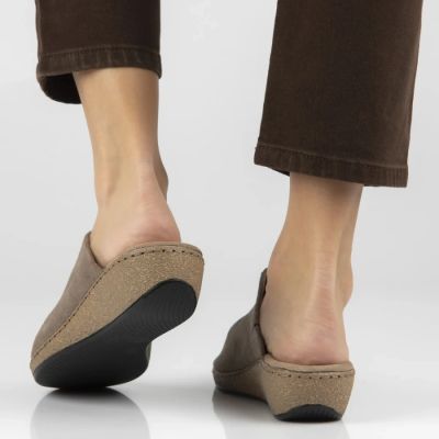 6. Filippo DK7567 Taupe Leather Wedge Sandals