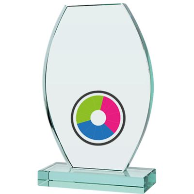 2. Glass trophy with LuxorJet color print and case