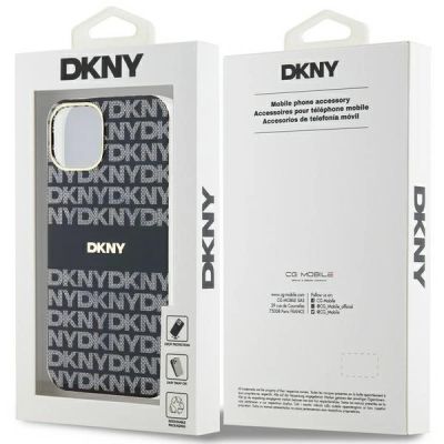 8. DKNY IML Mono & Stripe MagSafe Case for iPhone 15 Plus / 14 Plus - Black