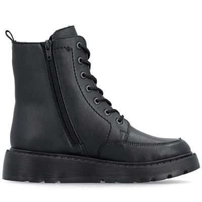 2. Women's leather ankle boots with platform, black, Rieker 70410-00