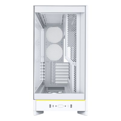2. Montech HS02 PC Case, Midi-Tower, ATX, Tempered Glass, ARGB - White