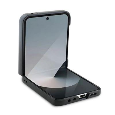 4. DKNY Repeat Pattern Stack Logo Case for Samsung Galaxy Z Flip6 - Black