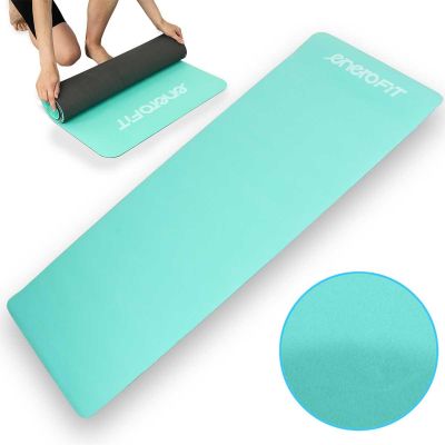 YOGA AND FITNESS MAT TPE ANTI-SLIP MINT-GRAY ENERO FIT