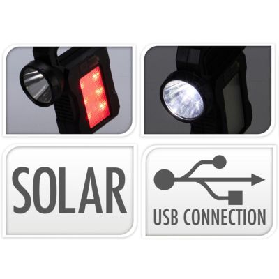 7. Flashlight Camping Lamp USB Charging and Solar Redcliffs