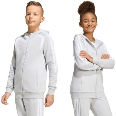 adidas Tiro 26 League Sweat Full Zip Hoodie for Kids Gray KF3323