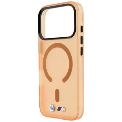 6. BMW M IML Frosted Metal Logo & Trims MagSafe Case for iPhone 17 Pro Max / 18 Pro Max - Orange