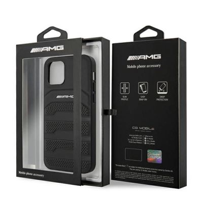 8. AMG Leather Debossed Lines case for iPhone 12 mini - black