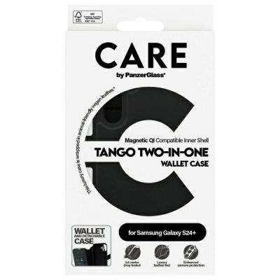 4. CARE by PanzerGlass Feature Tango 2in1 Wallet Case for Samsung Galaxy S24+ - Black