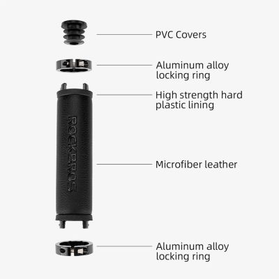 15. Rockbros 40210003001 microfiber bicycle handlebar grips - black