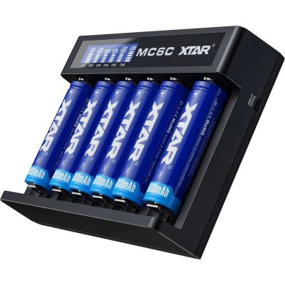 4. XTAR CHARGER FOR CYLINDRICAL LI-ION 18650 BATTERIES - 6 CHANNELS MC6C