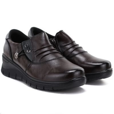 8. Women's brown leather wedge shoes Vinceza 133118