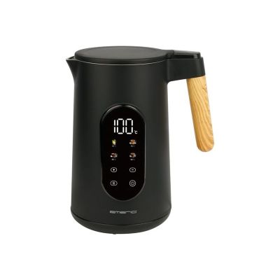Emerio Wasserkocher 1.7 l Griff Holzopt, schnurlos, Digit.Disp
