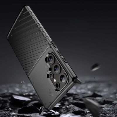 4. Thunder Case Samsung Galaxy S25 Ultra Silicone Armored Case - Black