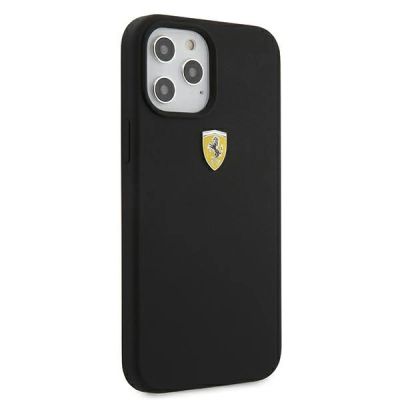 4. Ferrari FESSIHCP12LBK iPhone 12 Pro Max 6.7" black/black hardcase On Track Silicone