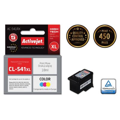 2. Activejet AC-541RX Ink (Canon CL-541XL replacement; Premium; 18 ml; color)