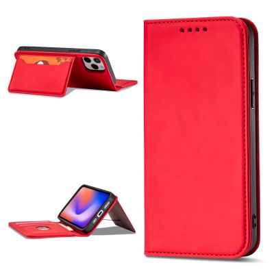 3. Magnet Card Case for iPhone 12 Pro Max Pouch Card Wallet Card Holder Red