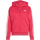 2. Women's adidas Essentials 3-Stripes Full-Zip Fleece Hoodie Pink KF6272