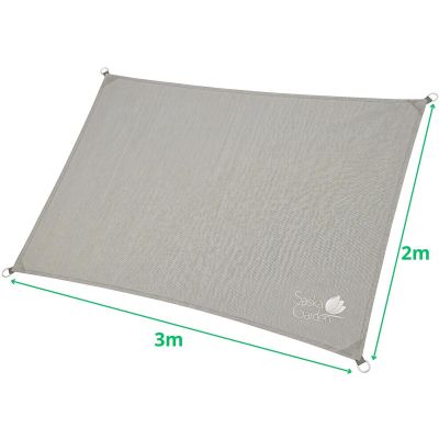 16. GARDEN SUN SAIL RECTANGULAR 3X2M GRAY
