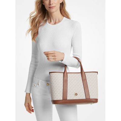 4. Michael Kors Luisa Medium Signature Logo Satchel VAN-LUG 30R4G99S2V