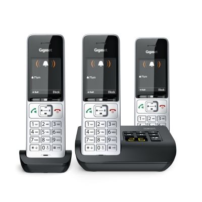 3. Gigaset 500A Comfort Trio Cordless Phone - Answering Machine - ECO DECT\GAP\CAT-iq - Silver + 2 additional handsets