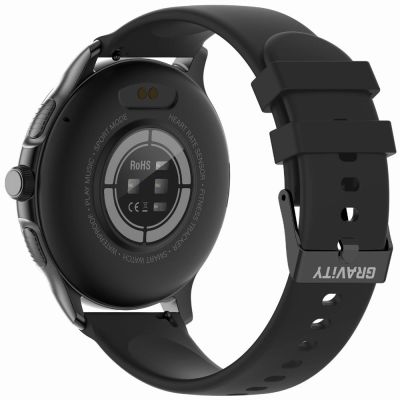 9. GRAVITY GT12-1 Women's Smartwatch Black Silicone Strap + Black Bracelet